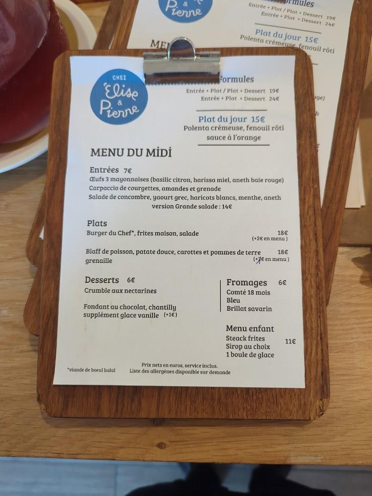 Chez Elise & Pierre - Menu Image 2